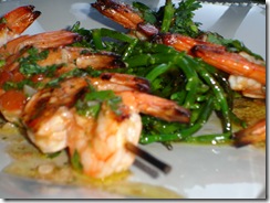 brochette crevette marinee coriandre