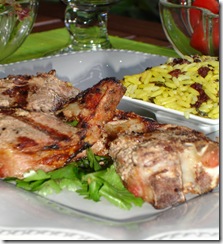 C&ocirc;te agnean grill&eacute;es indienne riz parfum&eacute;