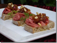 carpaccio boeuf chutney poivron toast parfumes