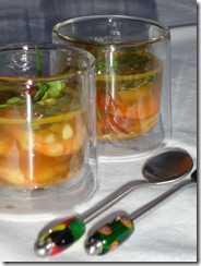 consomme glace gambas epices