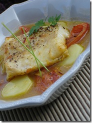 dos cabillaud roti jus tomate safran