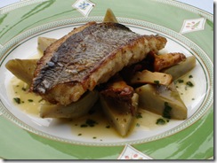 filet daurade poelee artichauts giroles jus estragon