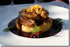 filet pigeon foie gras pommes vin rouge