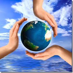 Conceptual Recycling Symbol with Earth Globe