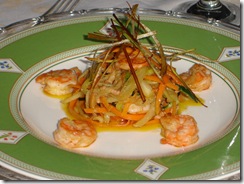 legumes croquants gambas foie gras