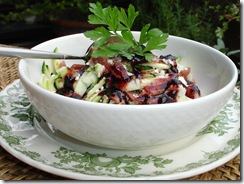 salade fraiche courgette jambon chevre vinaigrette mure