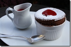 souffle chocolat coulis framboise