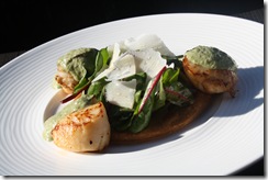 Tarte fine st jacques emulsion moutarde