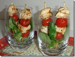 verrine brochette poulet tomate