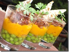verrine confit canard petit pois carotte