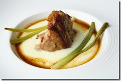 confit veau pomme mousseline poireau