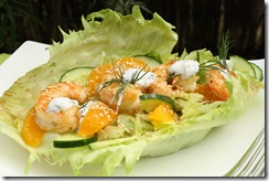salade iceberg agrume gambas