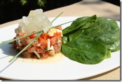tartare tomate et granite citron