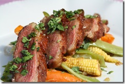 magret canard miel légumes gingembre