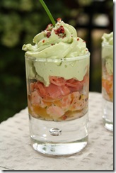 verrine duo saumon chantilly avocat
