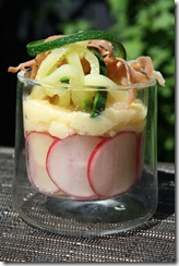 verrine polenta tagliatelle courgette
