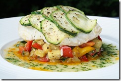 cabillaud ecaille courgette legumes