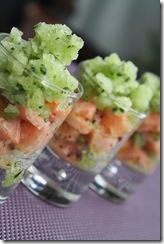 verrine saumon trappeur sorbet concombre