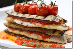 mille feuille aubergine daurade confit