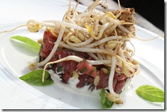 tartare boeuf crème gorgonzola