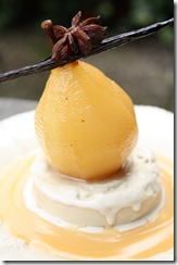 poire pochée glace reglisse