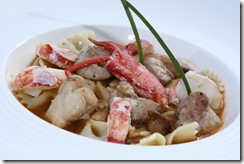 farfalle homard ris veau