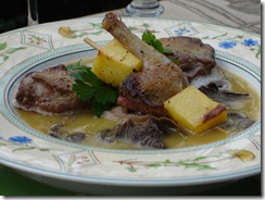 suppreme pigeon champignon cuisse mangue