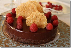 moelleux chocolat noisette ganache choco framboise
