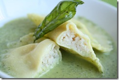 lieu jaune coulis basilic ravioli