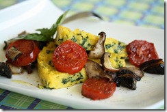 galette polenta epinard basilic