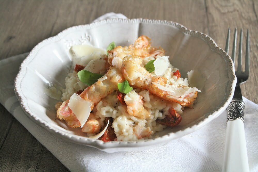 Risotto aux Langoustines et Tomates Confites